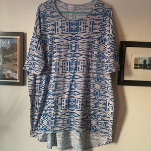 LuLaRoe White and Blue Irma